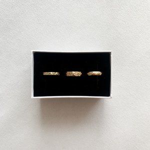 Textured Golden Minimalist Ring Set